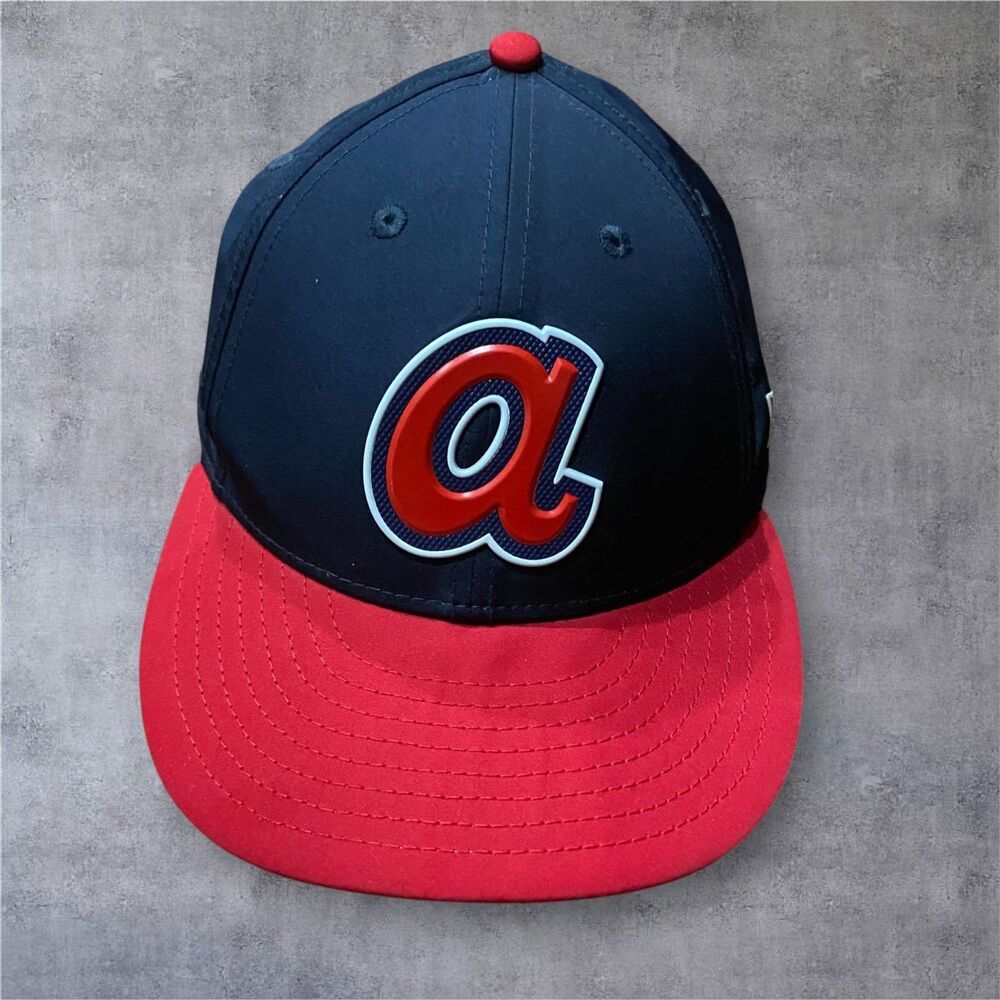 New Era 59 Fifty MLB Atlanta Braves 2018 Spring Training Hat Navy Red Mens 6 7/8